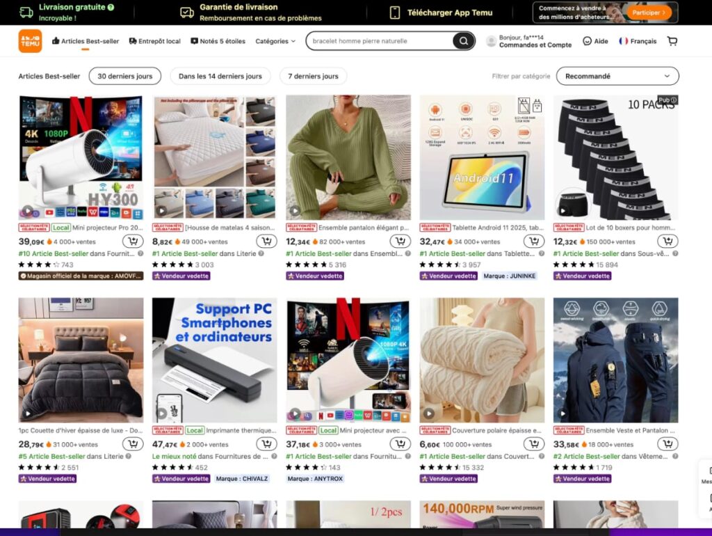 code promo Temu black friday